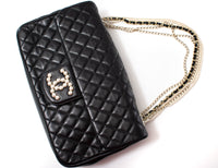 CHANEL Black Lambskin Westminster Classic Pearl Chain Matelasse Bag シャネル ブラック ラムスキン ウエストミンスター パール チェーン マトラッセ バッグ 即発