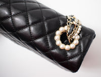 CHANEL Black Lambskin Westminster Classic Pearl Chain Matelasse Bag シャネル ブラック ラムスキン ウエストミンスター パール チェーン マトラッセ バッグ 即発