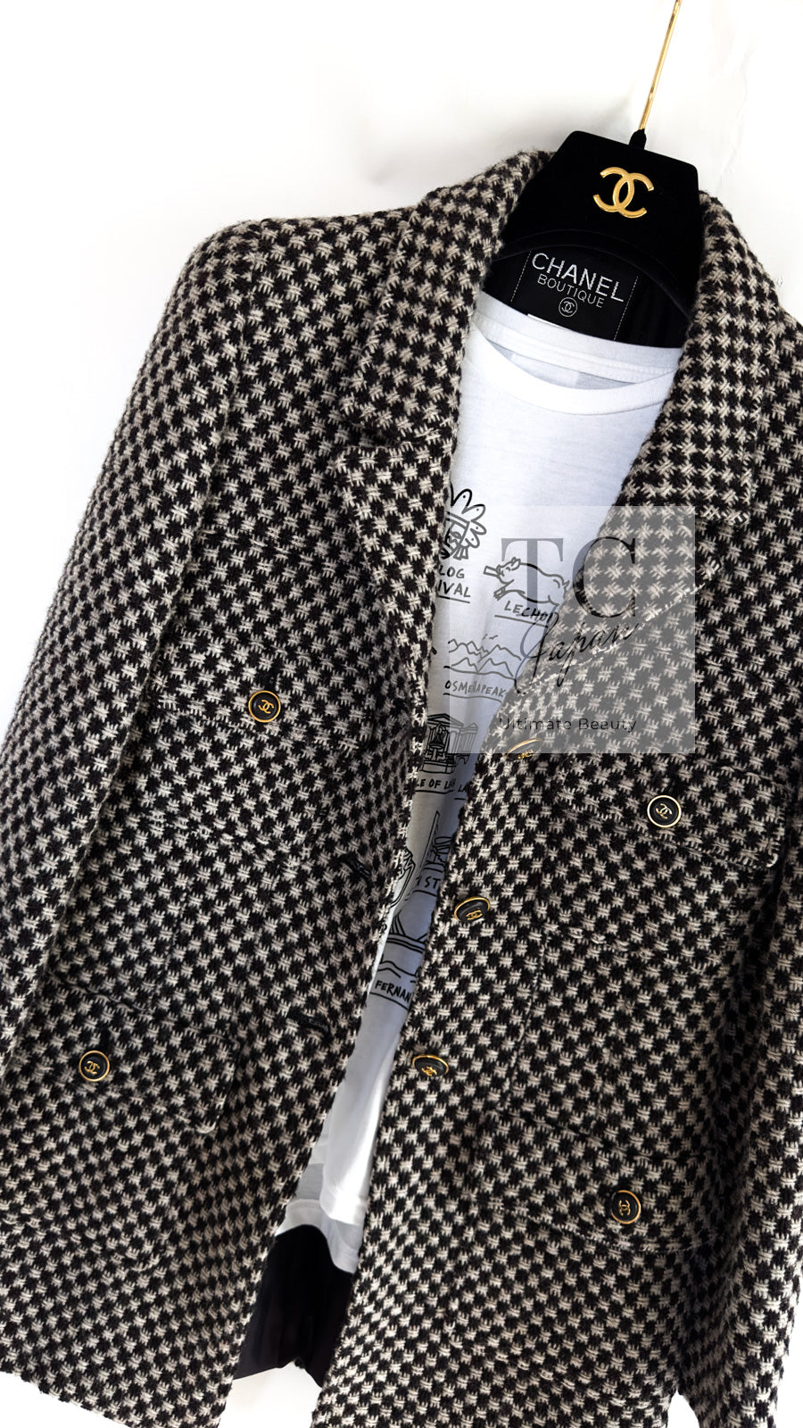 シャネル ジャケット コート CHANEL ヴィンテージ ダーク ブラウン