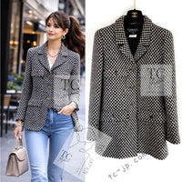 CHANEL 95A Vintage Dark Brown Ivory CC Logo Buttons Tweed Jacket Coat 38 シャネル ヴィンテージ ダーク ブラウン アイボリー CC ロゴボタン ツイード ジャケット コート 即発
