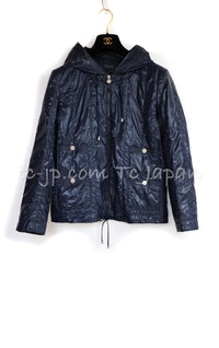 CHANEL 12S Black Zipper Jacket Hood CC Buttons 38 シャネル ブラック ブルゾン パーカー CC ジッパー ジャケット フード付 即発