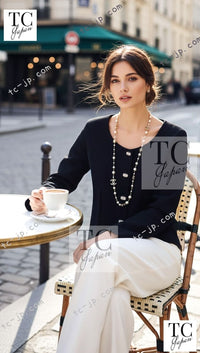 CHANEL 12C Black Rhinestone CC Buttons Wool Tweed Jacket 34 36 シャネル ブラック ラインストーン CC ボタン ウール ツイード ジャケット