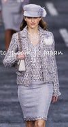 CHANEL 04A Gray Pink Lavender Multi Lesage Tweed Jacket Skirt Suit 36 38 シャネル グレー ピンク ラベンダー マルチカラー ルサージュ ツイード ジャケット スカート スーツ 即発