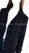 CHANEL 05A CC Black Wool Silk Sleeve Ribbon Jacket Coat 38 シャネル ブラック ウール シルク 袖リボン装飾 ジャケット コート 即発