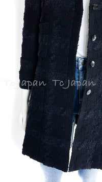 CHANEL 05A CC Black Wool Silk Sleeve Ribbon Jacket Coat 38 シャネル ブラック ウール シルク 袖リボン装飾 ジャケット コート 即発