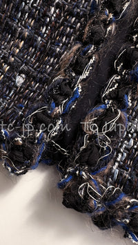 CHANEL 11A Navy Black CC Logo Buttons Trim Tweed Cardigan Jacket 36 42 シャネル ネイビー ブラック CCロゴボタン トリム ツイード カーディガン ジャケット 即発