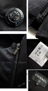 CHANEL 18PF Black Silk 100% CC Logo Buttons Double Puffer Jacket Coat 34 シャネル ブラック シルク100% 中綿ダウン CCロゴボタン ダブル ジャケット コート 即発