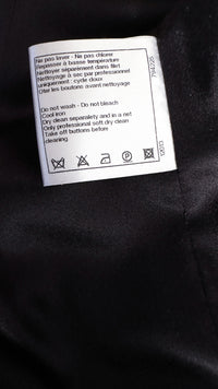 CHANEL 10A Black Alpaca Wool Gripox Buttons Jacket 38 シャネル ブラック アルパカ ウール グリポワ 宝石ボタン ペプラム ジャケット 即発