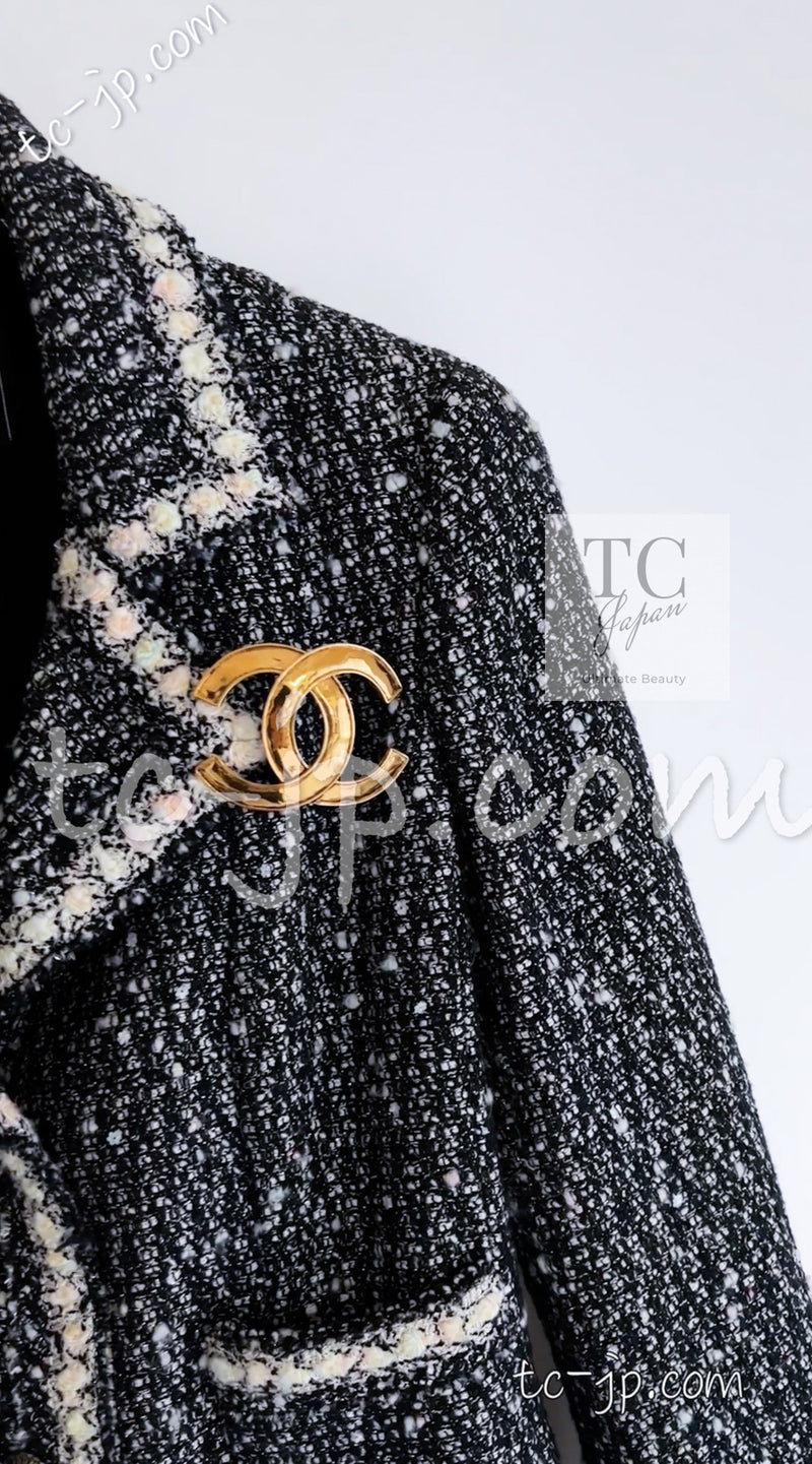 CHANEL 05PF Black Cotton Wool Tokyo Tweed Jacket 38 シャネル ブラック コットン ウール 東京コレ ツイード ジャケット 即発