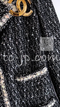 CHANEL 05PF Black Cotton Wool Tokyo Tweed Jacket 38 シャネル ブラック コットン ウール 東京コレ ツイード ジャケット 即発