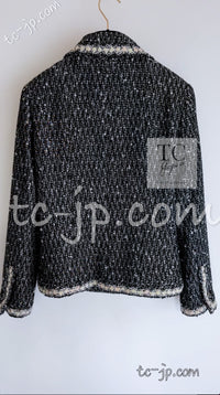 CHANEL 05PF Black Cotton Wool Tokyo Tweed Jacket 38 シャネル ブラック コットン ウール 東京コレ ツイード ジャケット 即発