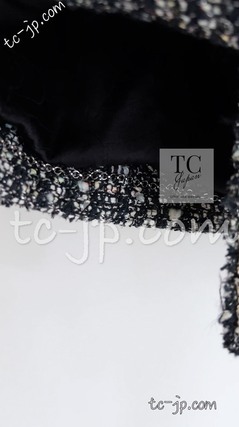 CHANEL 05PF Black Cotton Wool Tokyo Tweed Jacket 38 シャネル ブラック コットン ウール 東京コレ ツイード ジャケット 即発