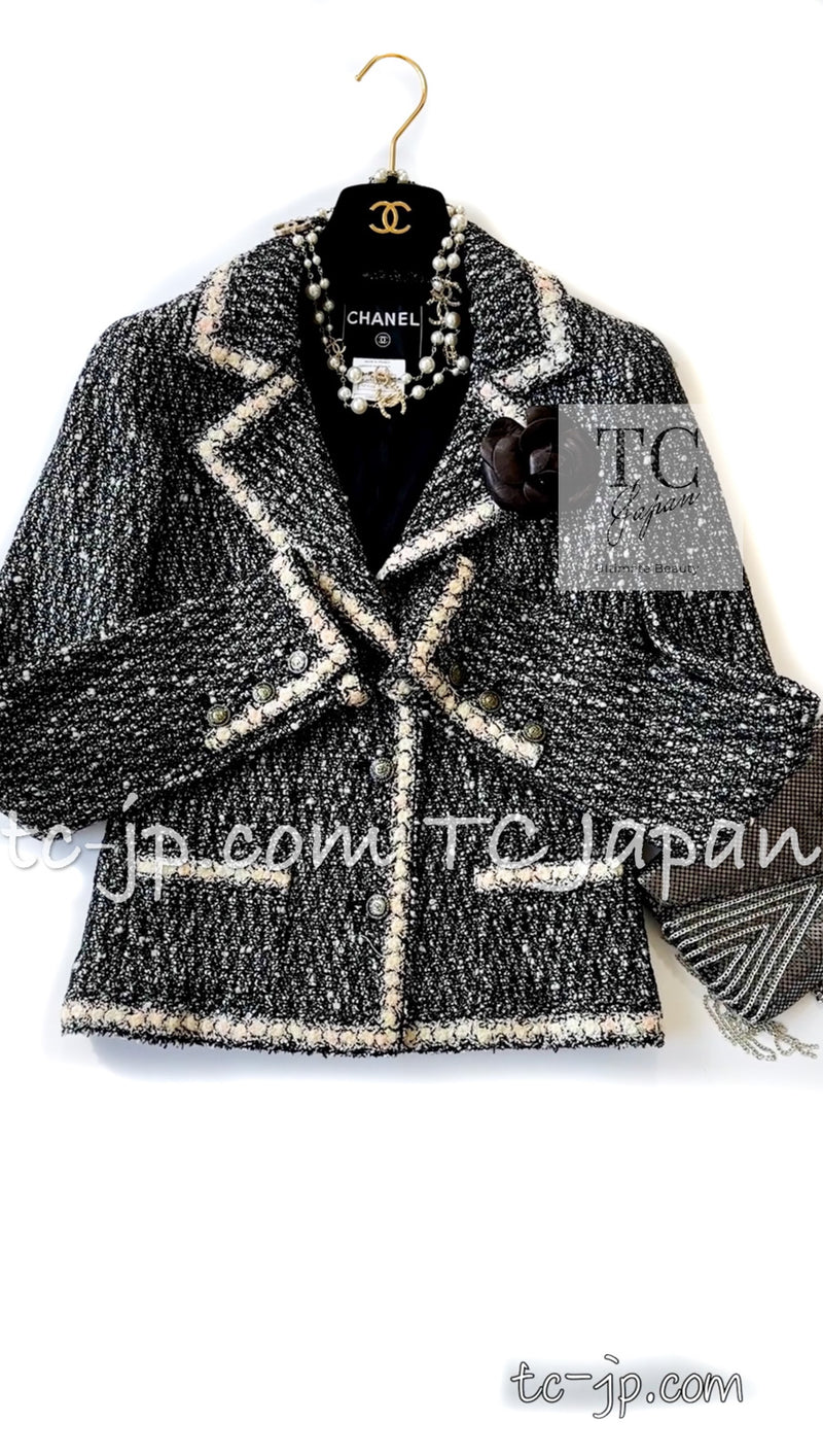 CHANEL 05PF Black Cotton Wool Tokyo Tweed Jacket 38 シャネル ブラック コットン ウール 東京コレ ツイード ジャケット 即発