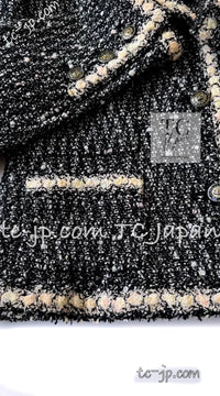 CHANEL 05PF Black Cotton Wool Tokyo Tweed Jacket 38 シャネル ブラック コットン ウール 東京コレ ツイード ジャケット 即発