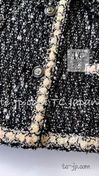 CHANEL 05PF Black Cotton Wool Tokyo Tweed Jacket 38 シャネル ブラック コットン ウール 東京コレ ツイード ジャケット 即発