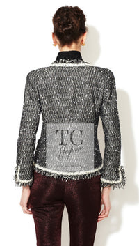 CHANEL 05PF Black Cotton Wool Tokyo Tweed Jacket 38 シャネル ブラック コットン ウール 東京コレ ツイード ジャケット 即発 - TC JAPAN