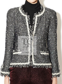 CHANEL 05PF Black Cotton Wool Tokyo Tweed Jacket 38 シャネル ブラック コットン ウール 東京コレ ツイード ジャケット 即発 - TC JAPAN