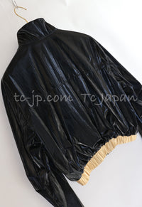 CHANEL 23C Black Gold Blouson Riders Jacket 36 シャネル ブラック ゴールド ライダース ブルゾン ジャケット