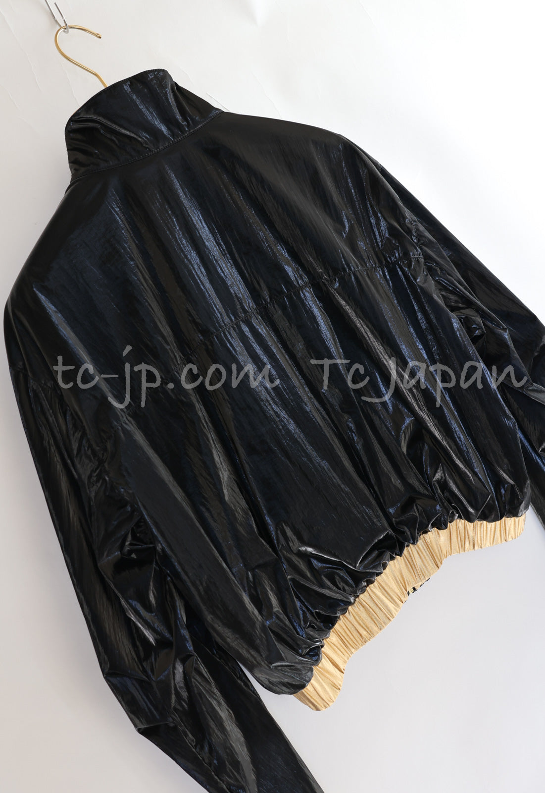 CHANEL 23C Black Gold Blouson Riders Jacket 36 シャネル ブラック ゴールド ライダース ブルゾン ジャケット