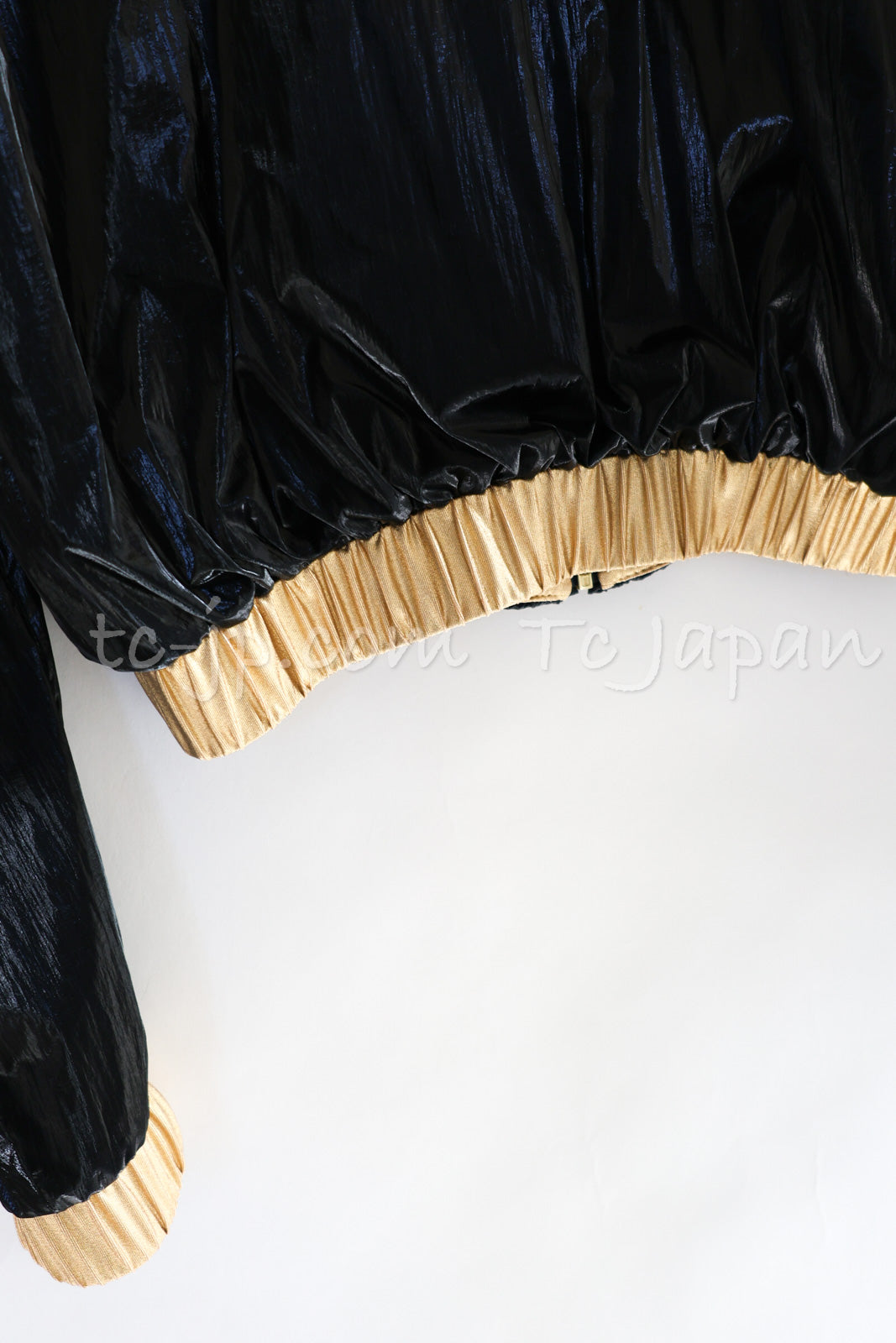 CHANEL 23C Black Gold Blouson Riders Jacket 36 シャネル ブラック ゴールド ライダース ブルゾン ジャケット