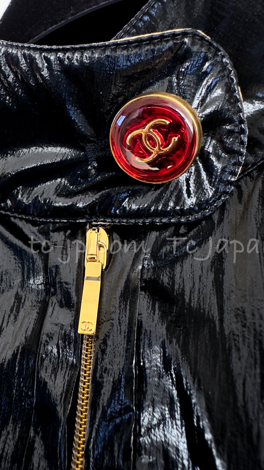 CHANEL 23C Black Gold Blouson Riders Jacket 36 シャネル ブラック ゴールド ライダース ブルゾン ジャケット