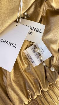 CHANEL 23C Black Gold Blouson Riders Jacket 36 シャネル ブラック ゴールド ライダース ブルゾン ジャケット