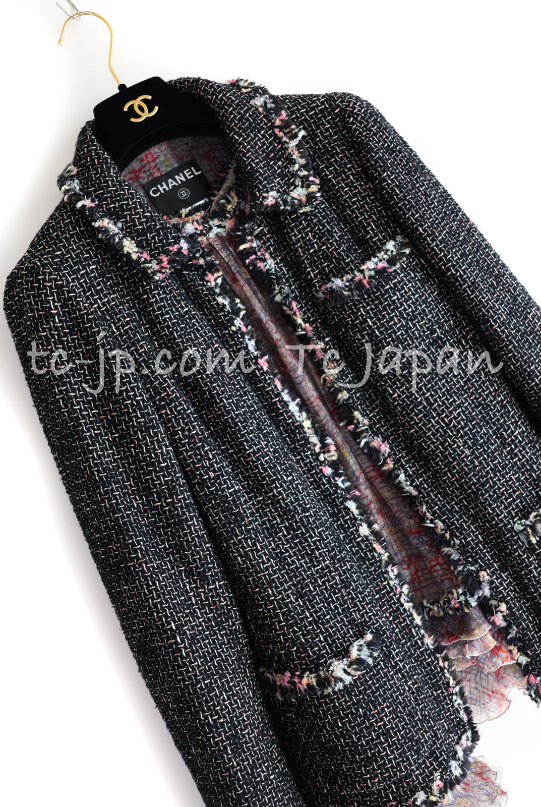 CHANEL 05C 57Th NY Limited Collection Silk Wool Tweed Jacket Tops Set 42 44 シャネル NY 57番街 限定 シルク ウール ツイード ジャケット トップス セット 即発
