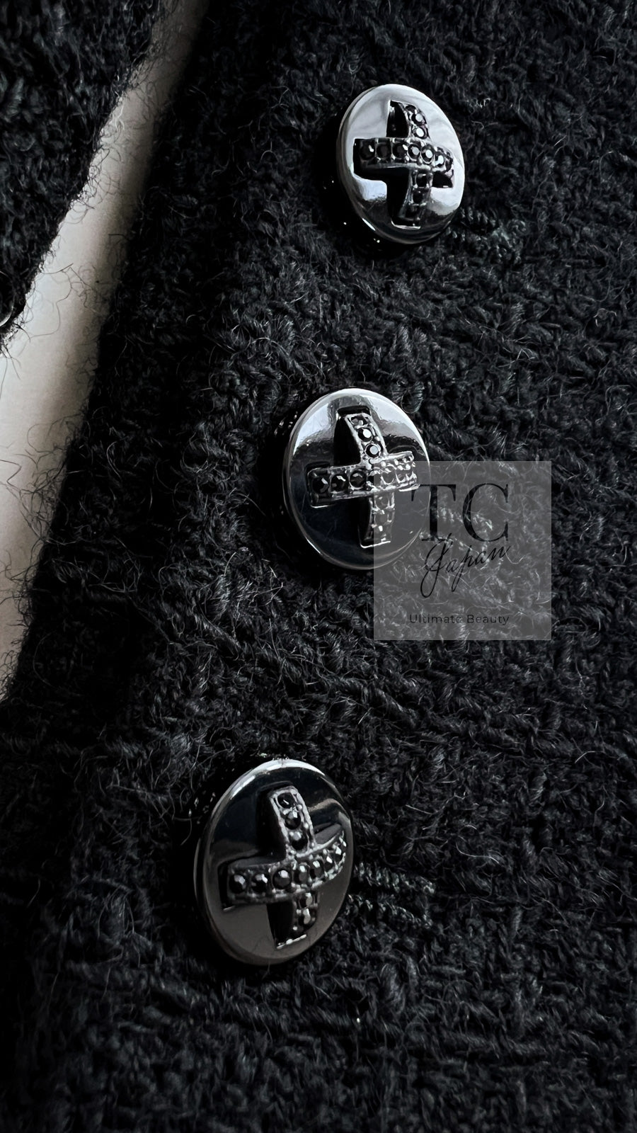 CHANEL 06A Black Wool 100 Tweed Jacket 38 シャネル ブラック ウール100% ツイード ジャケット シルク襟 即発