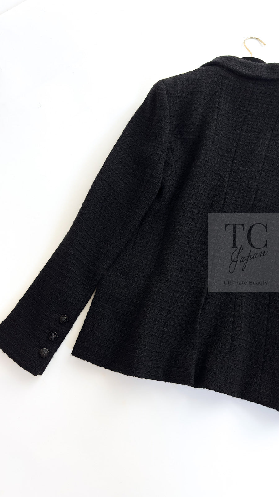 CHANEL 06A Black Wool 100 Tweed Jacket 38 シャネル ブラック ウール100% ツイード ジャケット シルク襟 即発