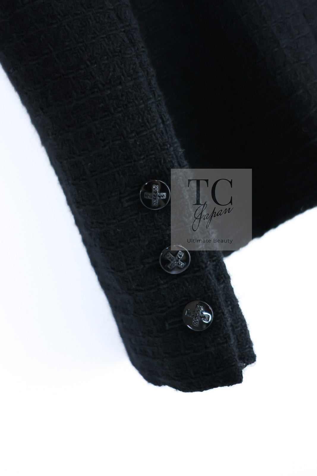 CHANEL 06A Black Wool 100 Tweed Jacket 38 シャネル ブラック ウール100% ツイード ジャケット シルク襟 即発