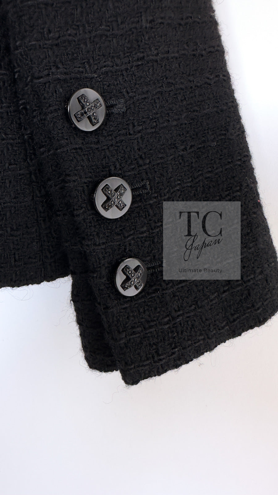 CHANEL 06A Black Wool 100 Tweed Jacket 38 シャネル ブラック ウール100% ツイード ジャケット シルク襟 即発