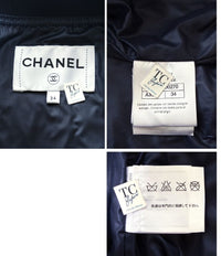 CHANEL 16S Silver Lambskin Leather CC Patch Stadium Blouson Jumper Jacket 34 シャネル シルバー ラムスキン レザー CCワッペン スタジアム ブルゾン ジャンバー ジャケット 即発