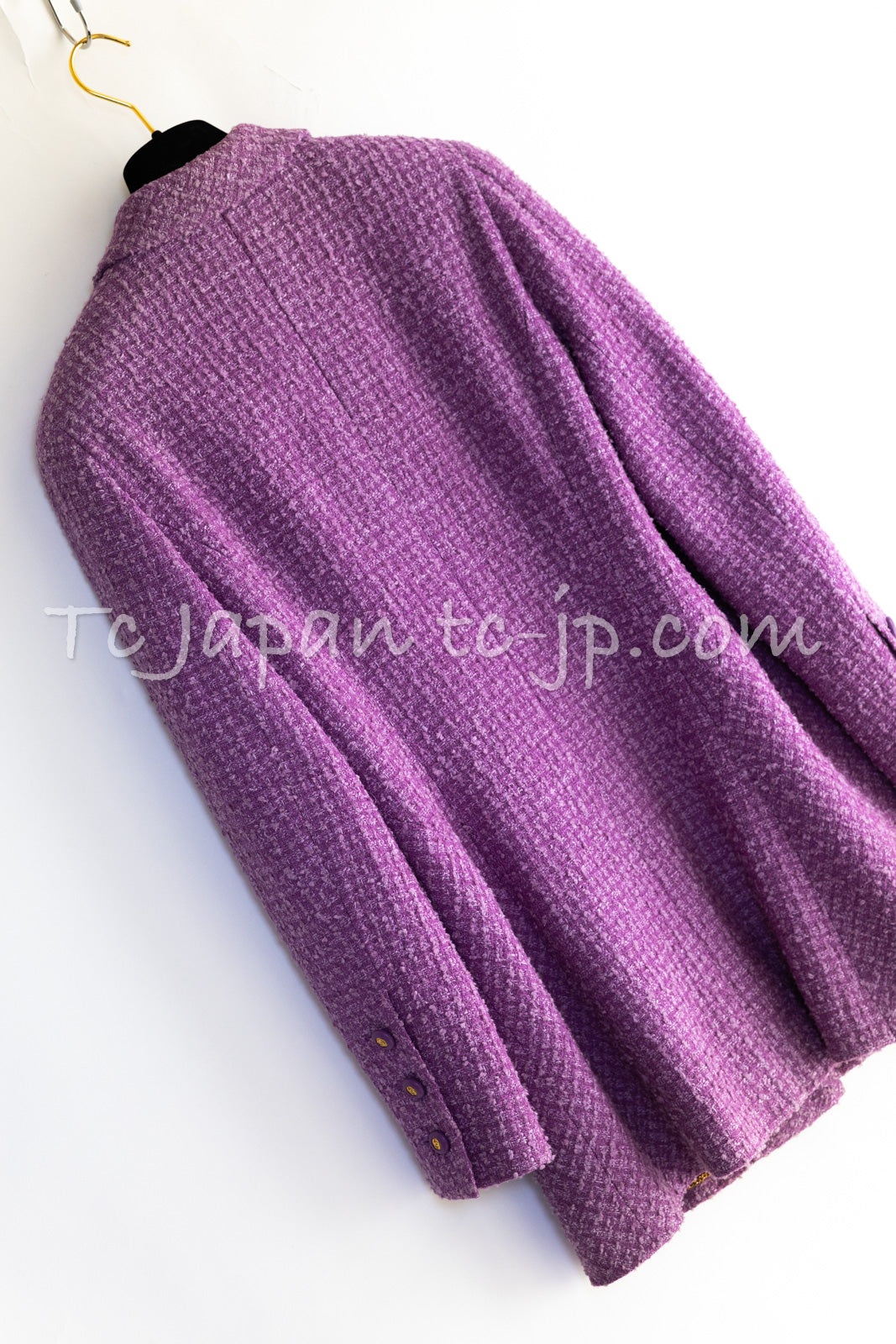 CHANEL 94S Vintage Lavender Purple Wool Silk Tweed Jacket 38 シャネル ヴィンテージ ラベンダー パープル ウール シルク ツイード ジャケット 即発