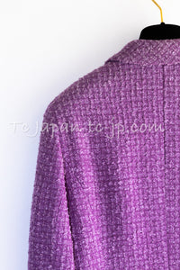 CHANEL 94S Vintage Lavender Purple Wool Silk Tweed Jacket 38 シャネル ヴィンテージ ラベンダー パープル ウール シルク ツイード ジャケット 即発