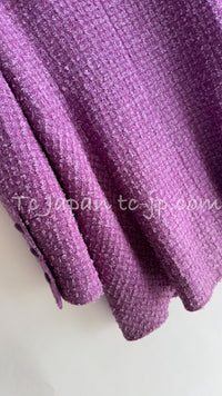 CHANEL 94S Vintage Lavender Purple Wool Silk Tweed Jacket 38 シャネル ヴィンテージ ラベンダー パープル ウール シルク ツイード ジャケット 即発
