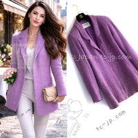 CHANEL 94S Vintage Lavender Purple Wool Silk Tweed Jacket 38 シャネル ヴィンテージ ラベンダー パープル ウール シルク ツイード ジャケット 即発