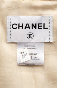 CHANEL 11A Ivory Wool Gold Chain Trim Jacket 36 シャネル アイボリー ウール ゴールドチェーン トリム ココボタン ジャケット 即発