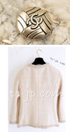 CHANEL 11A Ivory Wool Gold Chain Trim Jacket 36 シャネル アイボリー ウール ゴールドチェーン トリム ココボタン ジャケット 即発