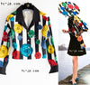 CHANEL 88S Vintage Black Bold Striped Camellia Print Cotton Runway Shirt Jacket 36 38 シャネル ヴィンテージ ブラック カラフル ストライプ カメリア コットン ランウェイ シャツ ジャケット 即発