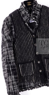 CHANEL 10A Black Ivory Wool Silk Tweed Jacket with Vest 38 シャネル ブラック アイボリー ウール シルク ツイード ジャケット ベスト付き 即発