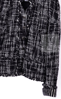 CHANEL 10A Black Ivory Wool Silk Tweed Jacket with Vest 38 シャネル ブラック アイボリー ウール シルク ツイード ジャケット ベスト付き 即発