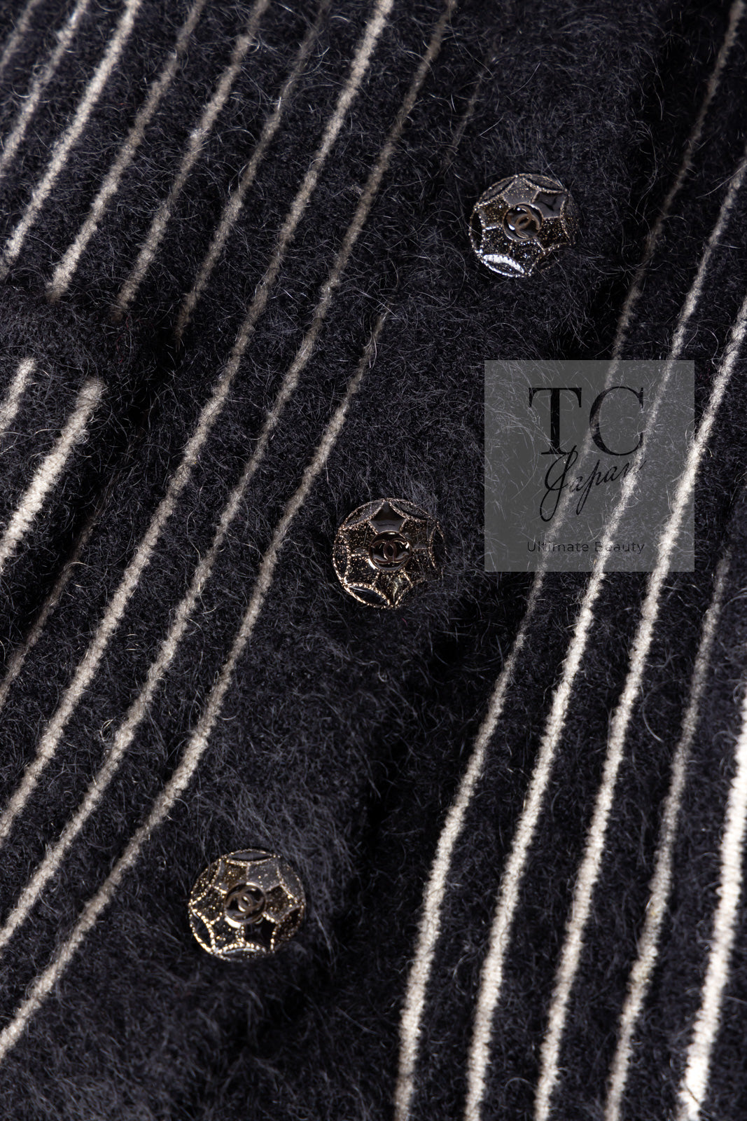 CHANEL 10A Black Ivory Wool Silk Tweed Jacket with Vest 38 シャネル ブラック アイボリー ウール シルク ツイード ジャケット ベスト付き 即発