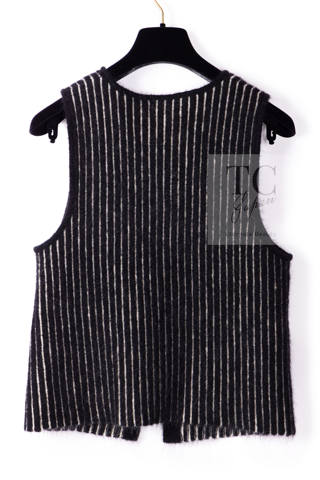 CHANEL 10A Black Ivory Wool Silk Tweed Jacket with Vest 38 シャネル ブラック アイボリー ウール シルク ツイード ジャケット ベスト付き 即発
