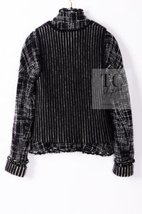 CHANEL 10A Black Ivory Wool Silk Tweed Jacket with Vest 38 シャネル ブラック アイボリー ウール シルク ツイード ジャケット ベスト付き 即発