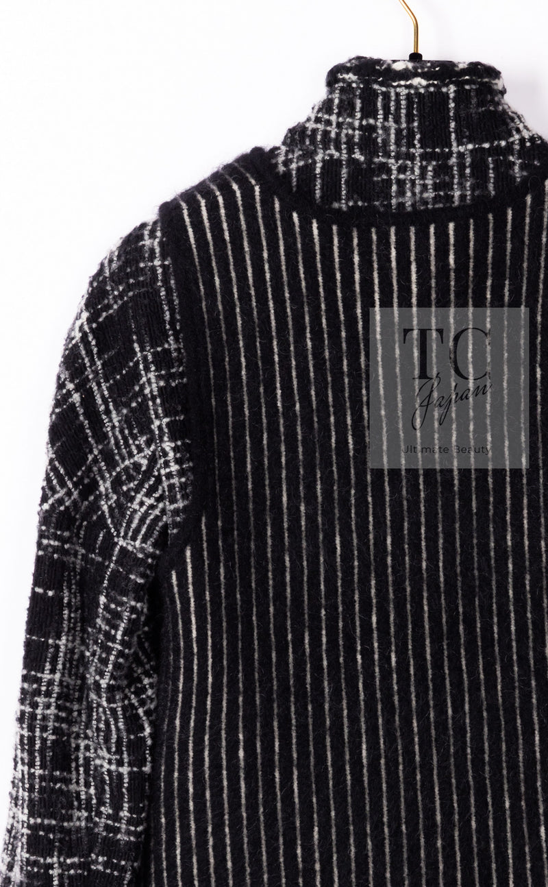 CHANEL 10A Black Ivory Wool Silk Tweed Jacket with Vest 38 シャネル ブラック アイボリー ウール シルク ツイード ジャケット ベスト付き 即発