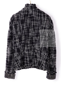 CHANEL 10A Black Ivory Wool Silk Tweed Jacket with Vest 38 シャネル ブラック アイボリー ウール シルク ツイード ジャケット ベスト付き 即発