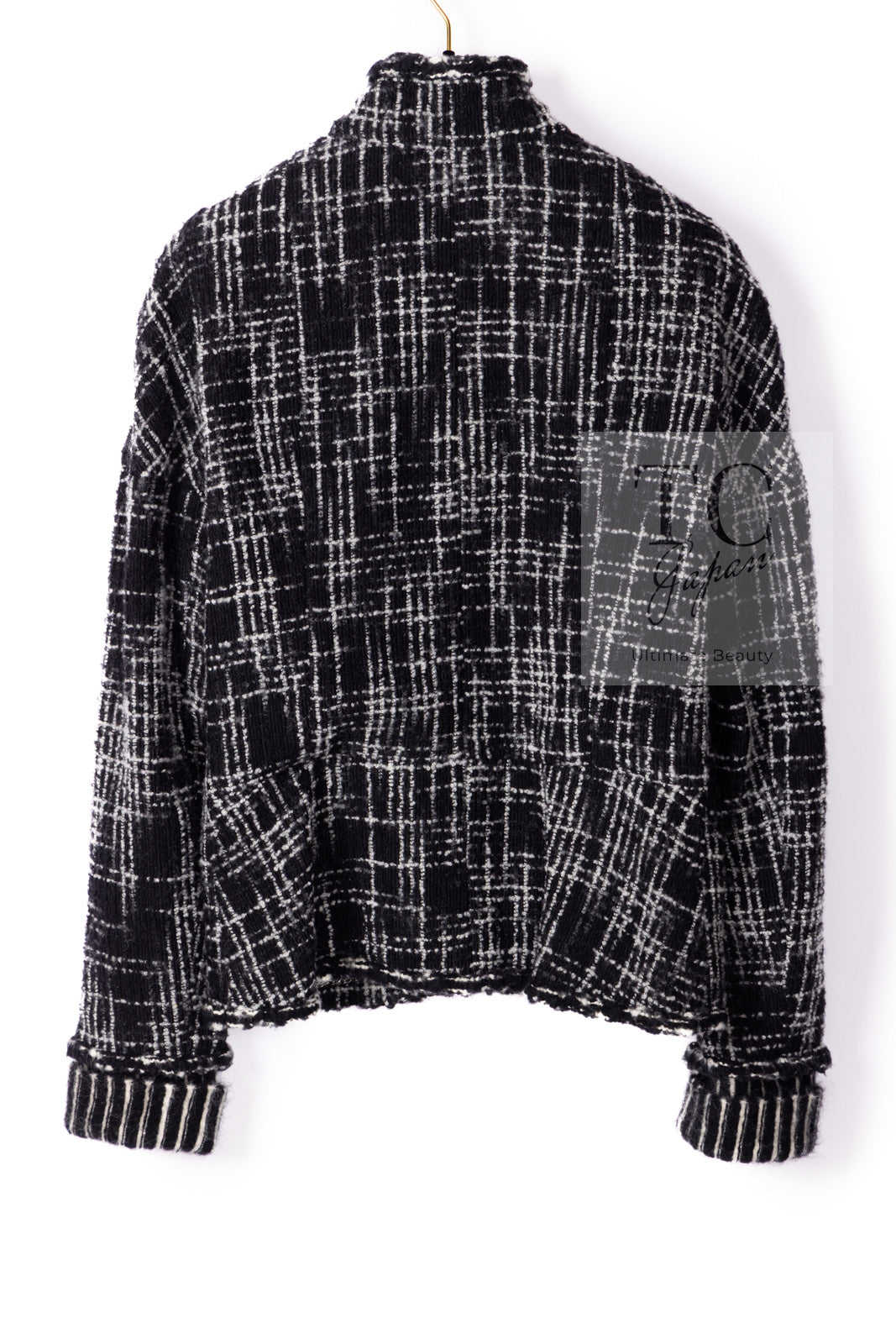 CHANEL 10A Black Ivory Wool Silk Tweed Jacket with Vest 38 シャネル ブラック アイボリー ウール シルク ツイード ジャケット ベスト付き 即発