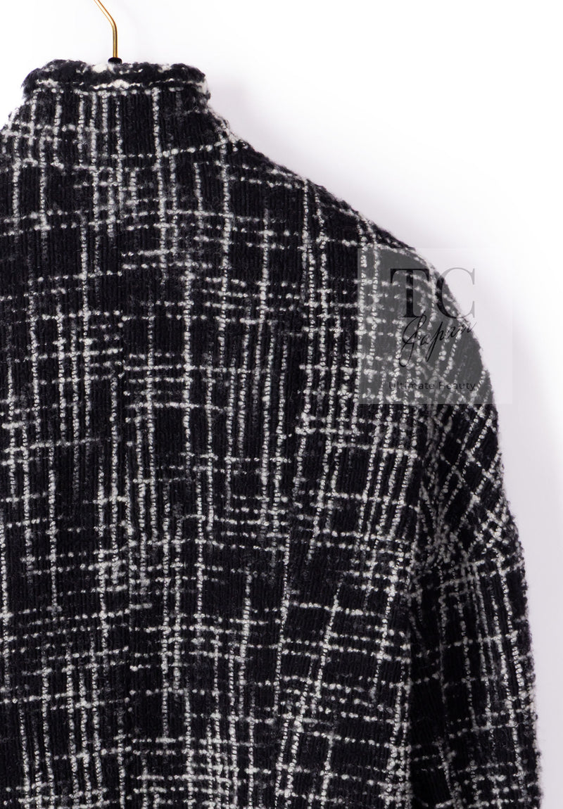 CHANEL 10A Black Ivory Wool Silk Tweed Jacket with Vest 38 シャネル ブラック アイボリー ウール シルク ツイード ジャケット ベスト付き 即発