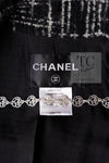 CHANEL 10A Black Ivory Wool Silk Tweed Jacket with Vest 38 シャネル ブラック アイボリー ウール シルク ツイード ジャケット ベスト付き 即発