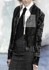 CHANEL 10A Black Ivory Wool Silk Tweed Jacket with Vest 38 シャネル ブラック アイボリー ウール シルク ツイード ジャケット ベスト付き 即発